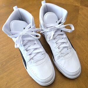 White and black Puma high top sneakers men's 12